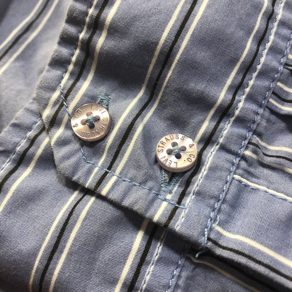 Levi’s Red Tab Button Down Striped Long Sleeve 2010 XL - Picture 4 of 8